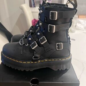 Dr. Martens x The Great Frog London Jadon harness black leather platform boots